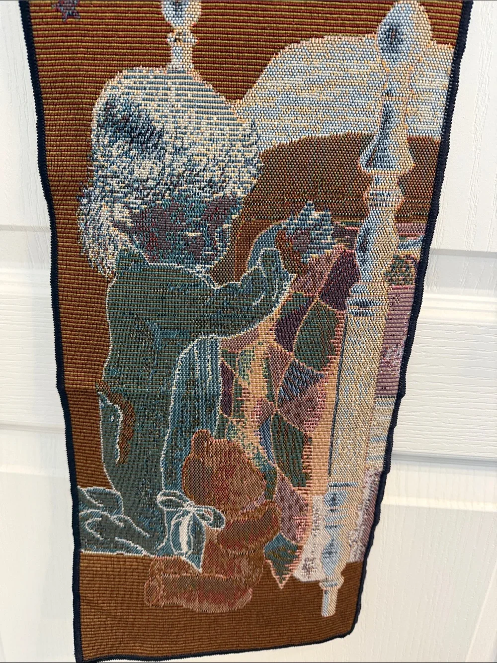 Vintage Now I Lay Me Down To Sleep Blue Nursery Wall Tapestry
